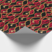 Rood, Zwart & Goud Inpakpapier (Hoek)