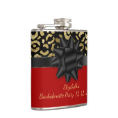 Rood Zwart Goud Luipaard Print Bachelorette Party Heupfles (Rechts)