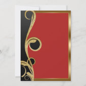 Rood Zwart & Goud Modern Glam Elegante Spiraal Bru Kaart (Achterkant)