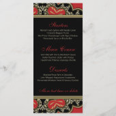 Rood Zwart & Goud Modern Vintage Wedding Menu (Achterkant)
