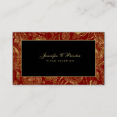 Rood zwart goud  paisley patroon visitekaartje (Voorkant)