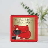 Rood Zwart Goud Parfum Vrouwen Verjaardagsfeest Kaart (Staand voorkant)