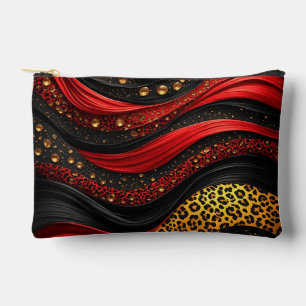 Rood Zwart Goud Stromend Abstract Dramatisch Decor Etui