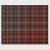 Rood Zwart Goud Tartan Plaid Cadeaupapier (Vlak)