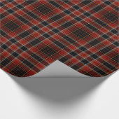 Rood Zwart Goud Tartan Plaid Cadeaupapier (Hoek)