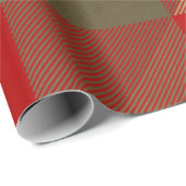 Rood Zwart Gouden Buffel Plaid Rustieke Kerst Cadeaupapier (Rol Hoek)