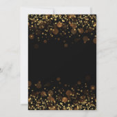 Rood Zwart Gouden Glitter Sliert Lichtjes Quinceañ Kaart (Achterkant)