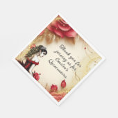 Rood Zwart Gouden Quinceañera Jurk Rozen Op Maat Servet (Hoek)