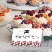 Rood Zwart Graduation Cap Vouwlabel, Voedsel of Plaatskaartje