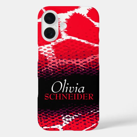 Rood zwart grafisch dier print Case-Mate iPhone case (Achterkant)