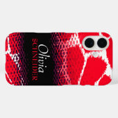 Rood zwart grafisch dier print Case-Mate iPhone case (Achterkant (horizontaal))