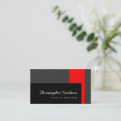 Rood Zwart Grijs Consultant Visitekaartje (Staand voorkant)