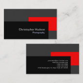 Rood Zwart Grijs Fotografie Visitekaartje (Voorkant / Achterkant)