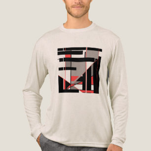 Rood Zwart Grijs Geometrisch MCM-achtig Art Design Tri-Blend Shirt
