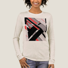 Rood zwart grijs geometrisch MCM-achtig diagonaal Tri-Blend Shirt