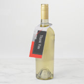 Rood, zwart, grijs, instripe flessenhanger (Schuin)