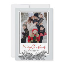 Rood Zwart Grijs Moderne Elegante Foto Kerstmis