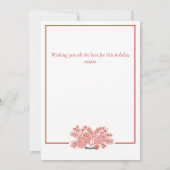 Rood Zwart Grijs Moderne Elegante Foto Kerstmis Feestdagenkaart (Achterkant)