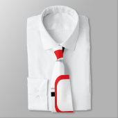 Rood Zwart Grijs Retro Vierkant Patroon Wit Stropdas (Gebonden)