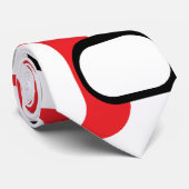 Rood Zwart Grijs Retro Vierkant Patroon Wit Stropdas (Opgerold)