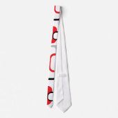 Rood Zwart Grijs Retro Vierkant Patroon Wit Stropdas (Achterkant)