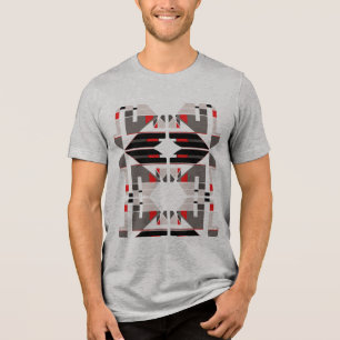 Rood Zwart Grijs Symmetrisch Zuidwesten Art-geïnsp Tri-Blend Shirt