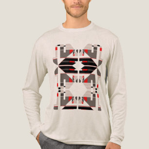 Rood Zwart Grijs Symmetrisch Zuidwesten Art-geïnsp Tri-Blend Shirt