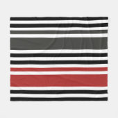 Rood Zwart Grijs Verticaal Streepjespatroon Fleece Deken (Voorkant (Horizontaal))