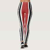 Rood Zwart Grijs Verticaal Streepjespatroon Leggings (Achterkant)