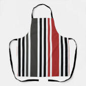 Rood Zwart Grijs Verticaal Streepjespatroon Schort (Voorkant)