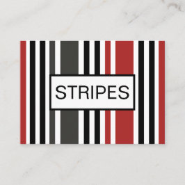 Rood Zwart Grijs Verticaal Streepjespatroon Visitekaartje