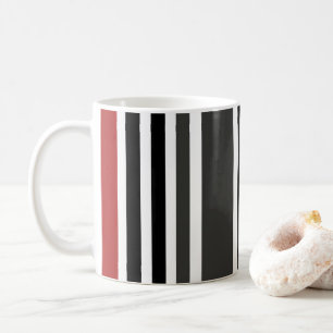 Rood Zwart Grijs Verticale Strepen Patroon Koffiemok
