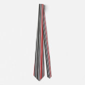 Rood Zwart Grijs Verticale Strepen Patroon Stropdas (Voorkant)