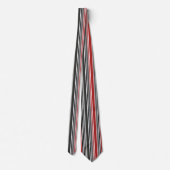 Rood Zwart Grijs Verticale Strepen Patroon Stropdas (Achterkant)