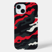 Rood Zwart Grijs Wit Camouflage Camo patroon Case-Mate iPhone Case (Achterkant)