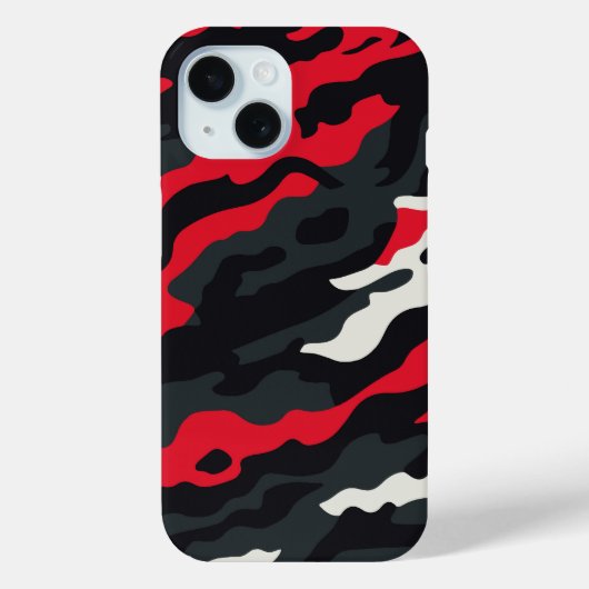 Rood Zwart Grijs Wit Camouflage Camo patroon Case-Mate iPhone Case (Achterkant)