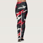 Rood Zwart Grijs Wit Camouflage Camo patroon Leggings (Achterkant)