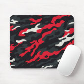 Rood Zwart Grijs Wit Camouflage Camo patroon Muismat (Met muis)