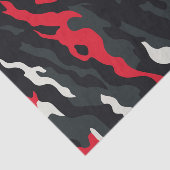 Rood Zwart Grijs Wit Camouflage Camo patroon Tissuepapier (Detail)