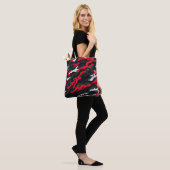 Rood Zwart Grijs Wit Camouflage Camo patroon Tote Bag (Op model)
