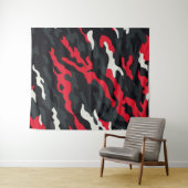 Rood Zwart Grijs Wit Camouflage Camo patroon Wandkleed (In Situ (horizontaal))