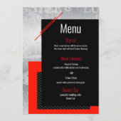 Rood, zwart, grijs, witte kiezelsteen menu (Voorkant)