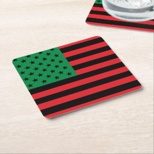 Rood Zwart Groen Afro-Amerikaanse Vlag Kartonnen Onderzetters