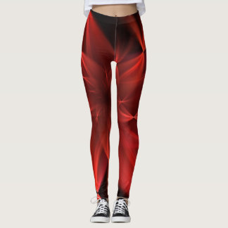 Rood Zwart Groen artistieke bloemen eenvoudig Kleu Leggings