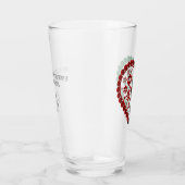 Rood Zwart Groen Bloemenhart Happy Kwanzaa Glas (Rechts)