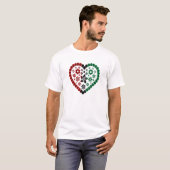 Rood Zwart Groen Bloemenhart Kwanzaa T-shirt (Voorkant volledig)