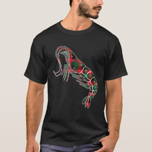 Rood Zwart Groen Buffel Gepelde Garnalen Kerstpakj T-shirt