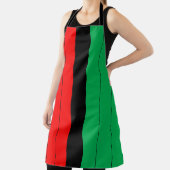 Rood Zwart Groen Gestreept Patroon Kwanzaa Schort (Insitu)