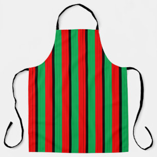 Rood Zwart Groen Gestreept Patroon Kwanzaa Schort