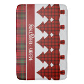 Rood Zwart Groen Gezellig Tartan Badmat (Voorkant Verticaal)